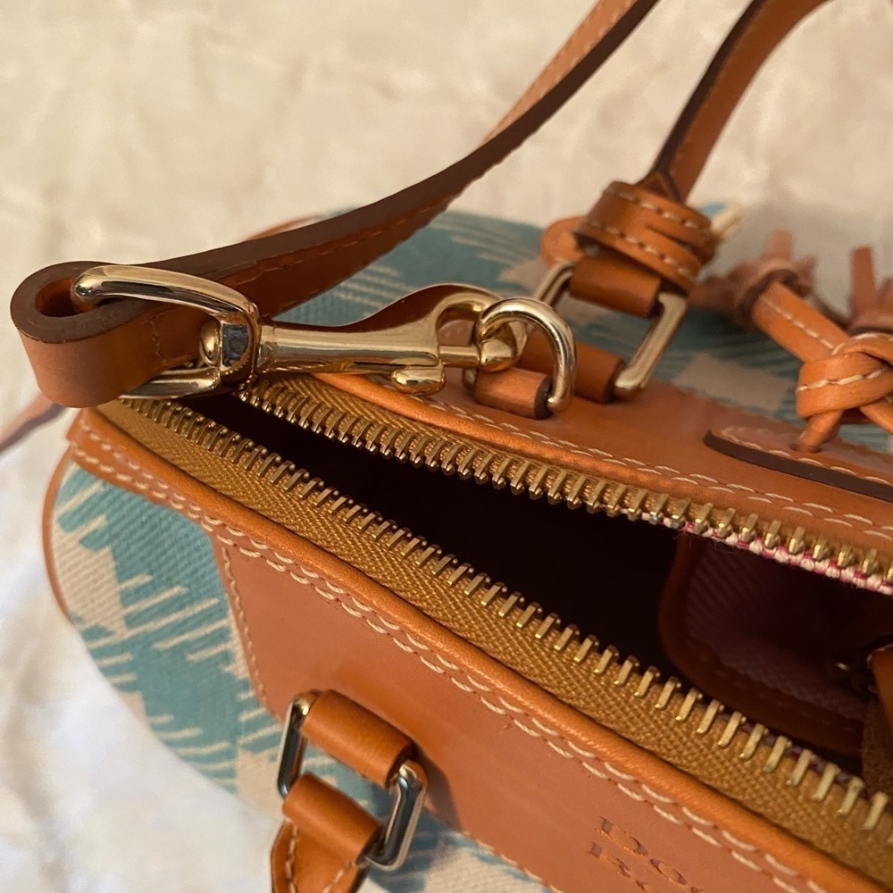 Vintage Dooney & Bourke Mini Domed Tassel Satchel Gingham 9.5”W x 6.5”H X 5”D - Picture 7 of 15